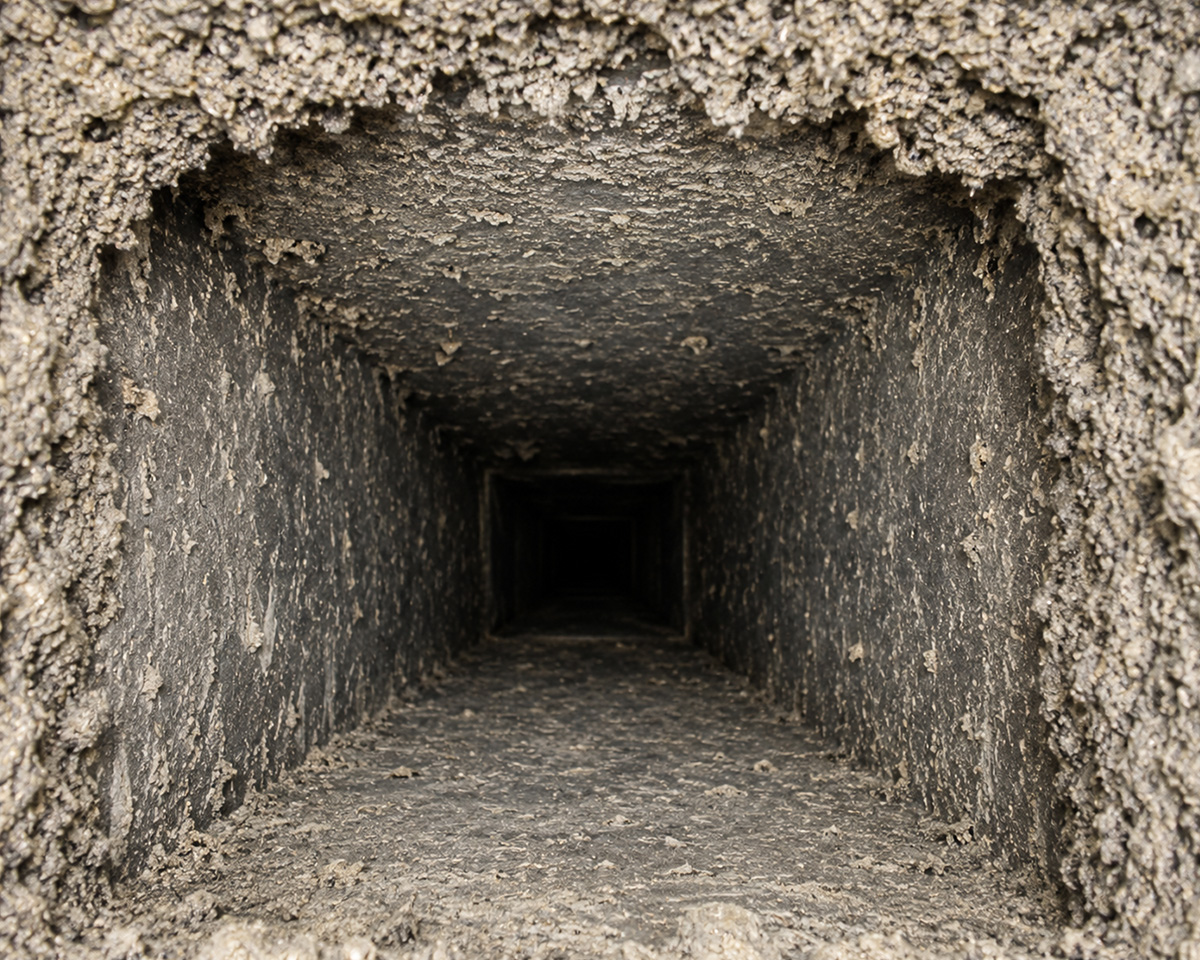 Air duct before cleaning